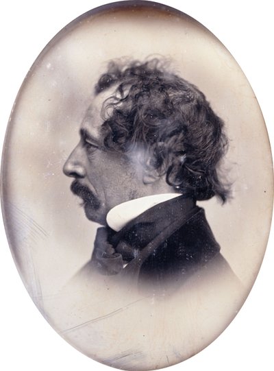 Charles Dickens olarak tanımlanan bir beyefendinin profil portresi, c.1853-1855 by John Jabez Edwin Paisley Mayall