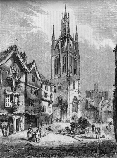 Aziz Nicholas Kilisesi, Newcastle-upon-Tyne, 1845 by John Jackson