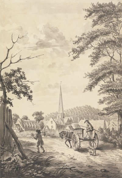 Ledbury Kilisesi ve Köyü, Herefordshire by John James Barralet