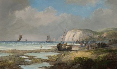 Balıkçı Tekneleri ile Deniz Manzarası by John James Wilson