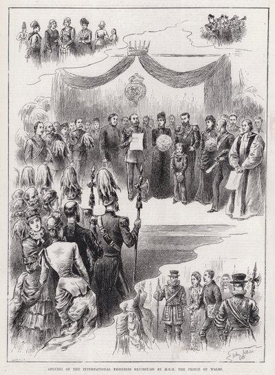 Galler Prensi SAİK tarafından Uluslararası Balıkçılık Sergisinin Açılışı (gravür) by John Jellicoe