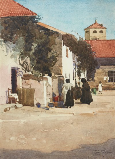 Segovia Avlusu (sulu boya) by John Keppie