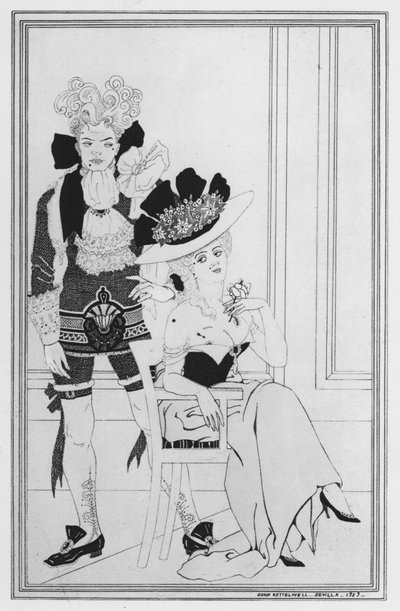 William Congreve (lito) tarafından The Way of the World için illüstrasyon by John Kettelwell