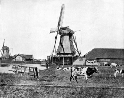 Hollanda yel değirmenleri, Hollanda, 19. yüzyılın sonlarında by John L. Stoddard