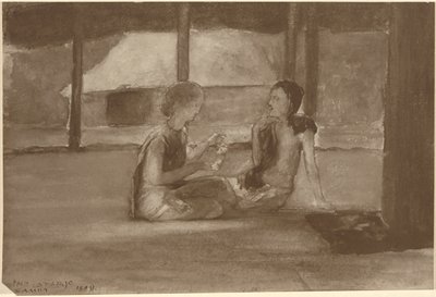 Samoalı Kulübedeki Kızlar by John La Farge