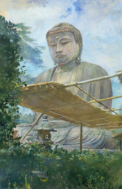 Daibutsu olarak bilinen Kamakura'daki Amida Buddha'nın Büyük Heykeli..., 1887. by John La Farge