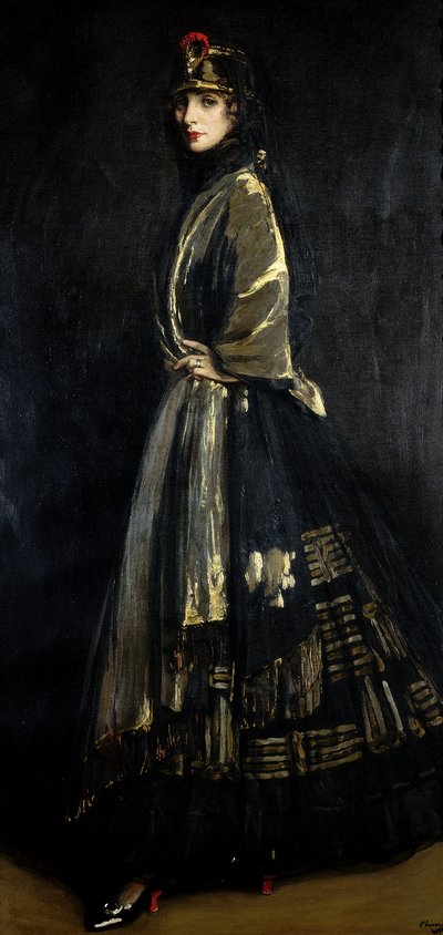 Hazel in Black and Gold, 1916  by John Lavery