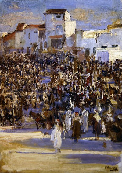 Pazar Yeri, Tanca (gemide petrol) by John Lavery