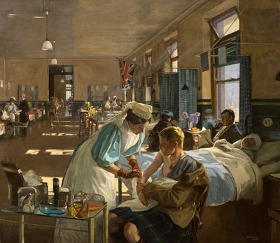 Londra Hastanesinde İlk Yaralı, Ağustos 1914 by John Lavery