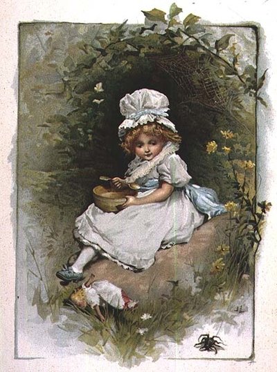 Küçük Bayan Muffet, resimli çocuk tekerlemeleri kitabından by John Lawson