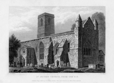 St Peters Kilisesi, güneydoğudan, Oxford, 1833. by John Le Keux