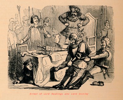 Lord Hastings ve Lord Stanley'nin tutuklanması, by John Leech