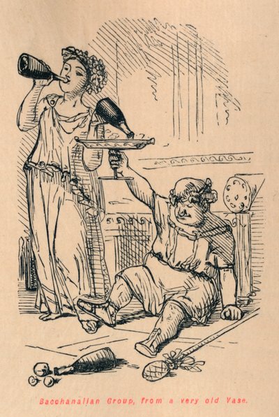Bacchanalian Grubu, çok eski bir Vazodan, 1852 by John Leech