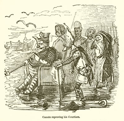 Canute Reproving his Courtiers  by John Leech
