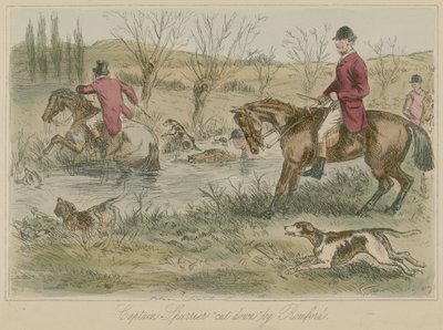 Captain Spurrier cut down by Romford  by John Leech
