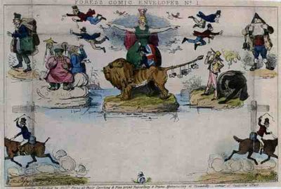 Mulready Zarfının Karikatürü, pub. Bay Fores tarafından by John Leech