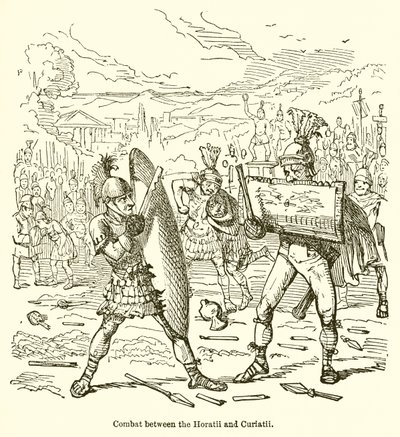 Horatii ve Curiatii arasındaki savaş by John Leech