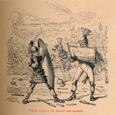 Horatii ve Curiatii arasındaki savaş, 1852 by John Leech