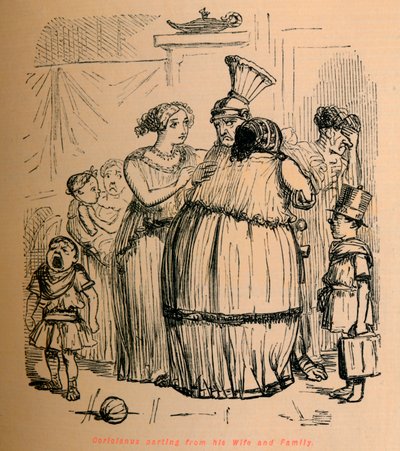 Coriolanus, Karısından ve Ailesinden Ayrılırken, 1852 by John Leech