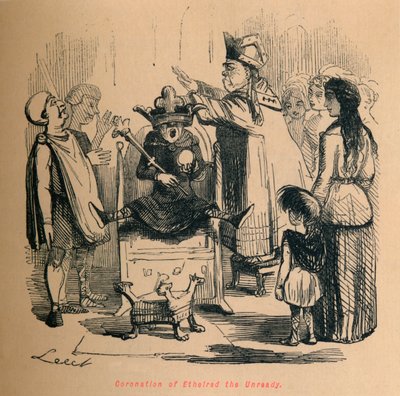 Ethelred Unready'in taç giyme töreni, c1860, c1860 by John Leech