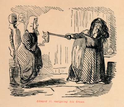 Edward II. tahtından istifa ediyor, c1860, c1860 by John Leech
