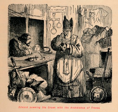 Edward, tacı Treves Başpiskoposu ile rehin veriyor, c1860, c1860 by John Leech