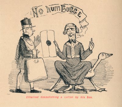 Ethelred, Oğlundan Bir Mektup Gönderirken, c1860, c1860 by John Leech