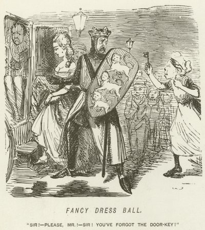 Süslü elbise topu by John Leech