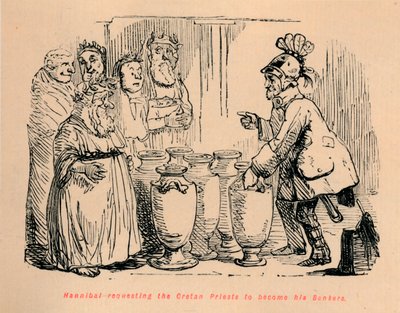 Hannibal, Girit Rahiplerinin Bankacıları olmasını talep ediyor, 1852 by John Leech