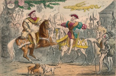 Henry VIII, Francis I ile tanışma, 1850 by John Leech