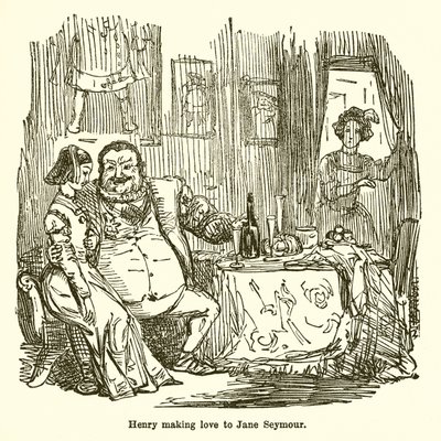 Henry making Love to Jane Seymour  by John Leech