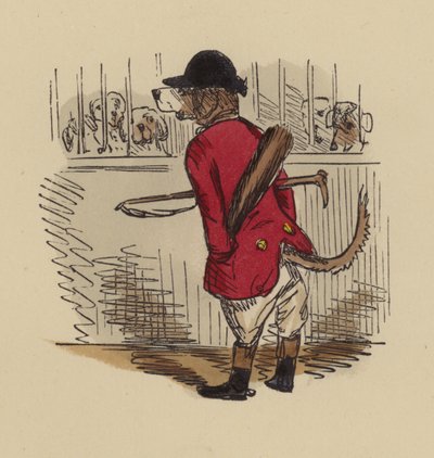 Avcı gibi giyinmiş tazı by John Leech