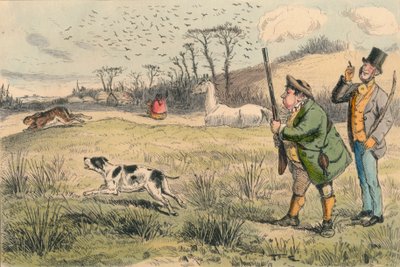 Bay Jogglebury Crowdey, köpeği ve silahı, c1860s. by John Leech