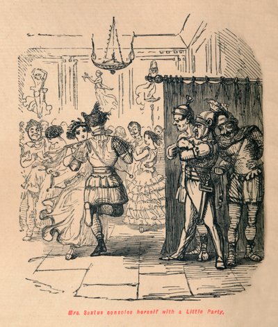Bayan Sextus bir Küçük Parti ile kendini teselli ediyor, 1852 by John Leech