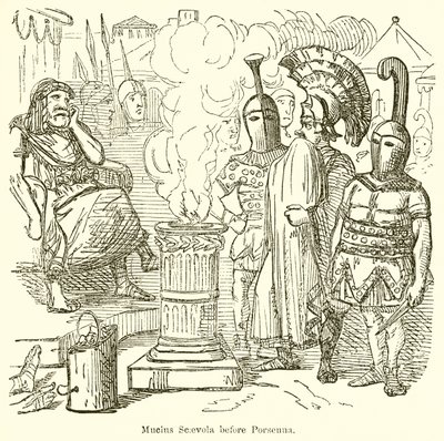Mucius Scaevola before Porsenna  by John Leech