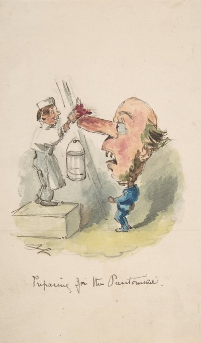 Pandomim için hazırlanıyor, 1836-64. by John Leech