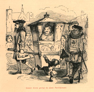 Kraliçe Anne Parlamentoyu açacak, 1897. by John Leech