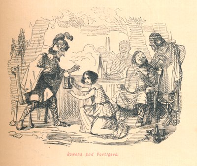 Rowena ve Vortigern, c1860, c1860. by John Leech