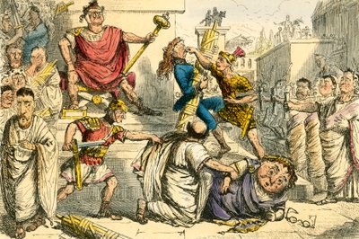 Tarquinius Superbus kendini kral ilan ediyor by John Leech