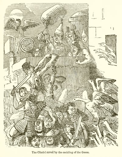 Kazların Kıkırdamasıyla Kurtarılan Kale by John Leech
