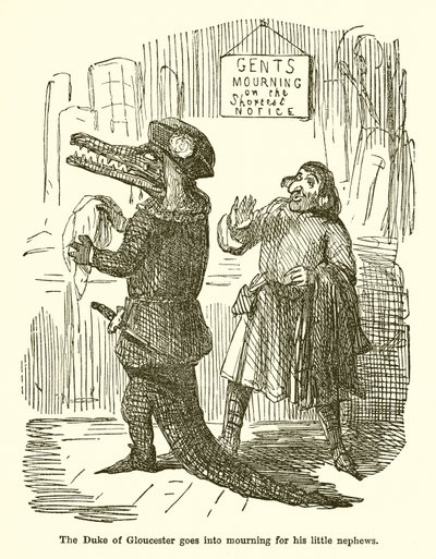 Gloucester Dükü Küçük Yeğenleri İçin Yas Tutuyor by John Leech