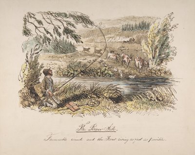 Nehir Kenarı, Uygun Rüzgar ve Olabildiğince Hızlı Yükselen Alabalık, 1830-64. by John Leech