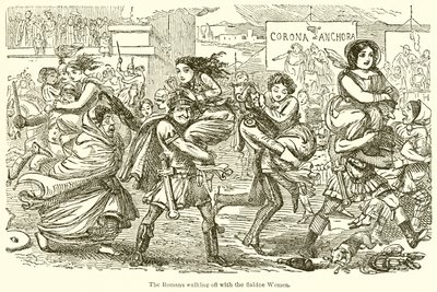 Romalılar Sabine Kadınlarla Yürürken by John Leech