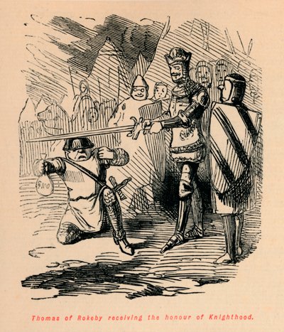 Rokeby'li Thomas, Şövalyelik onurunu alıyor, c1860, c1860 by John Leech