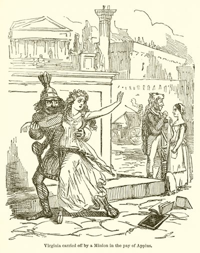 Virginia, Appius Payında bir Minyon tarafından kaçırıldı by John Leech