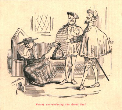 Wolsey, Büyük Mührü teslim ederken, 1897. by John Leech