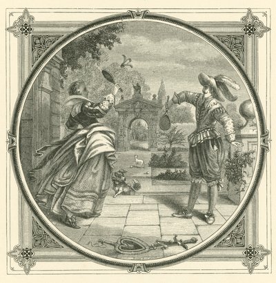 Aşk bir top gibi geri atılmayı gerektirir (gravür) by John Leighton