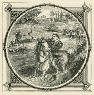 Suyun kenarına çekilse de hiçbir darbe atı su içmeye zorlayamaz (gravür) by John Leighton