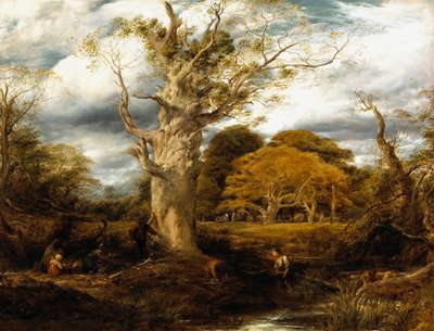 Bir ahşap sahne, 1844 by John Linnell