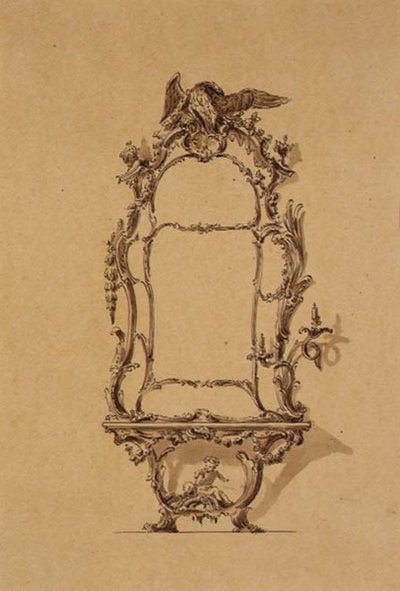 Konsol Masası için Tasarım (kalem ve mürekkep yıkama) by John Linnell
